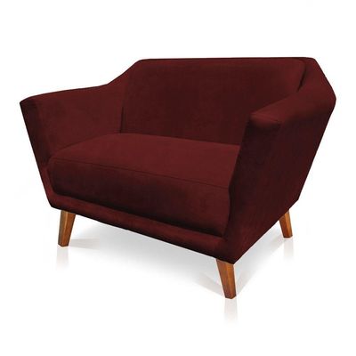 Namoradeira Lorena Suede Pés Castanho Marsala
