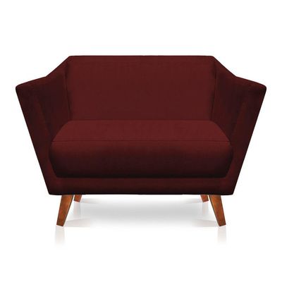 Namoradeira Lorena Suede Pés Castanho Marsala