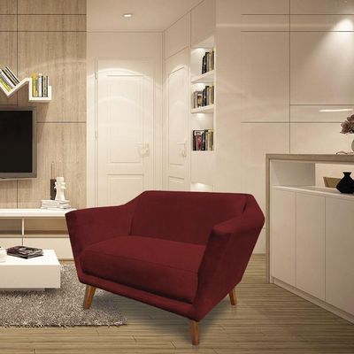 Namoradeira Lorena Suede Pés Castanho Marsala