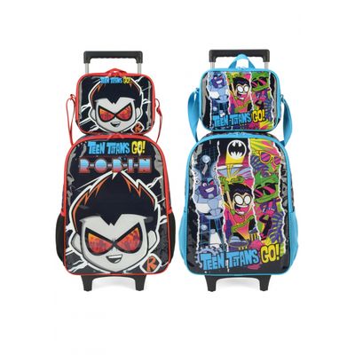 Mochila Rodas Lancheira Infantil Luxcel TeensTitans 37872 Preto