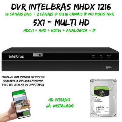 Dvr Mhdx Multi HD 1216 C/HD 1TB