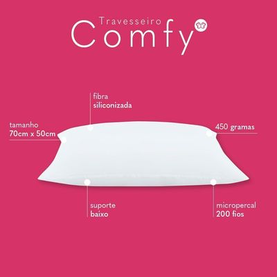 Travesseiro Comfy Suporte Baixo 01 Peça - Branco