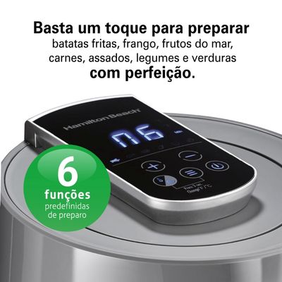 FRITADEIRA HAMILTON BEACH AIR FRYER ELÉTRICA DISPLAY DIGITAL 3,5L CINZA 127V
