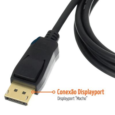 Cabo Conversor Displayport para HDMI HDTV Cabo 1.8m 1080p