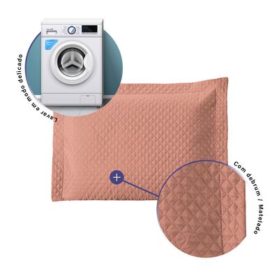 Porta Travesseiro Avulso 70cm x 50cm 1 Peça Prime Ultrassônico 100% Poliéster - Rosê