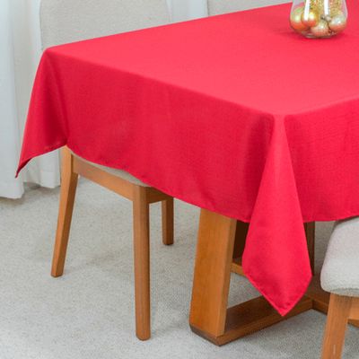 Toalha de Mesa 4 Lugares Oxford Maquinetado Natal Vermelha