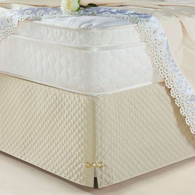 Saia Cama Box Queen Tunísia Microfibra Matelada c/ Pingente - Bege