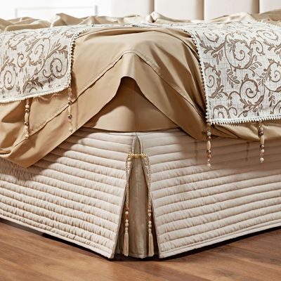 Saia Cama Box Queen Stylle 200 Fios Matelado c/ Pingente - Bege