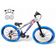 Bicicleta Aro 26 Vikingx Tuff Freio Hidráulico 21v Freeride Rodas Vmaxx Suspensão Pneu Flame prata-Azul X25