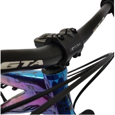 Bicicleta Aro 26 Gta Rebel Freeride Downhill Single 7v Rodas Vmaxx Freio A Disco Pneu Flame Preto Camaleão