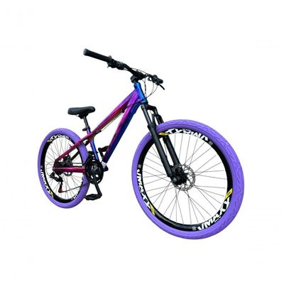 Bicicleta Aro 26 Gta Rebel Freeride Downhill 21v Rodas Vmaxx Dh Freio A Disco Pneu Flame Camaleão