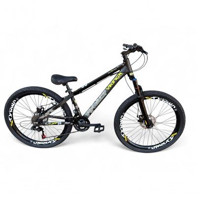 Bicicleta Aro 26 Vikingx Tuff Freeride 21v Aro Vmaxx Freio A Disco Garfo Suspensão Pneu Flame preto X30