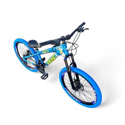 Bicicleta Aro 26 Vikingx Tuff Câmbios Shimano Freio Hidráulico 21v Freeride Aro Vmaxx Flame Azul-preto X25