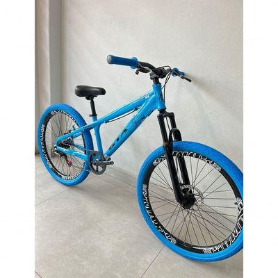 Bicicleta Aro 26 Gta Rebel Freeride Downhill Single Aros Vmaxx Freio A Disco Pneu Flame Azul