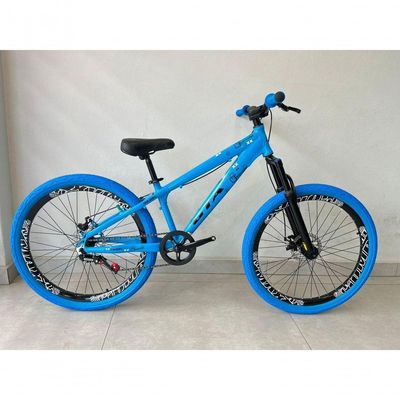 Bicicleta Aro 26 Gta Rebel Freeride Downhill Single Aros Vmaxx Freio A Disco Pneu Flame Azul