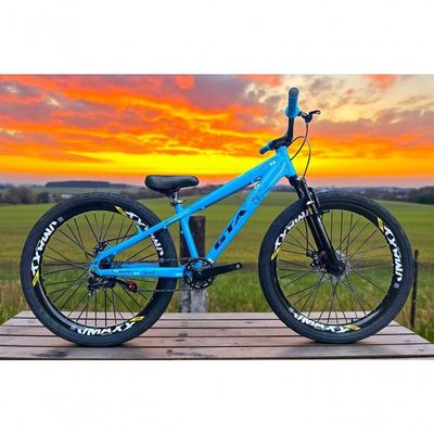 Bicicleta Aro 26 Gta Rebel Freeride Downhill Single Aros Vmaxx Freio A Disco Pneu Flame Preto Azul