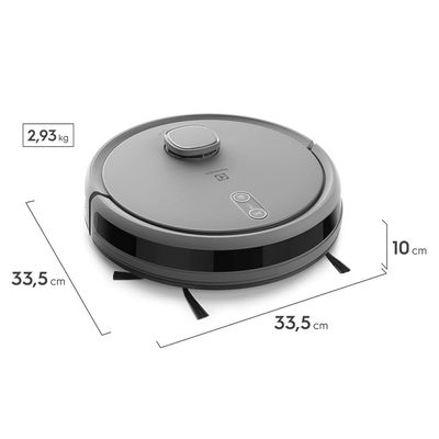 Robô Aspirador Electrolux 4 em 1 Wi-Fi Experience até 1h40 Mapeamento Cinza (ERB61) Bivolt