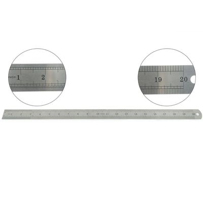 Régua Escolar Metal Aço Inox 50cm