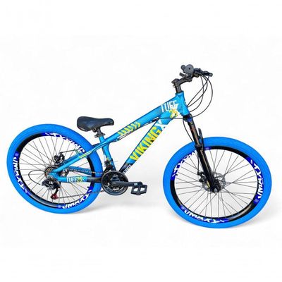Bicicleta Aro 26 Vikingx Tuff Freeride 21v Aro Vmaxx Freio A Disco Garfo Suspensão Pneu Flame Azul-preto X25