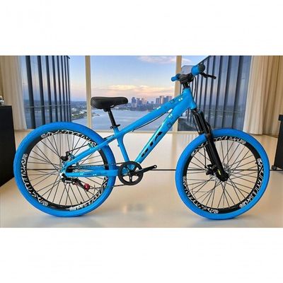 Bicicleta Aro 26 Gta Rebel Freeride Single Cubo K7 Barulhento Freio Hidraulico Aro Vmaxx Pneu Flame Azul