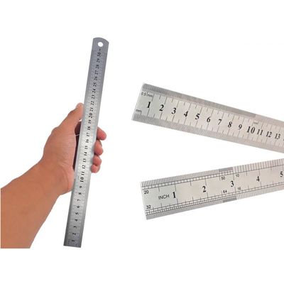 Régua Metal Leve Aço Inoxidável 30cm