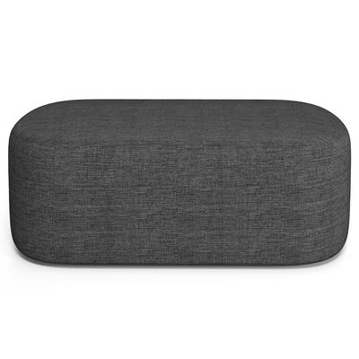 Kit 02 Puffs Decorativos Orgânico para Living Quarto 100cm Doha W01 Linho Cinza Escuro - Lyam Decor