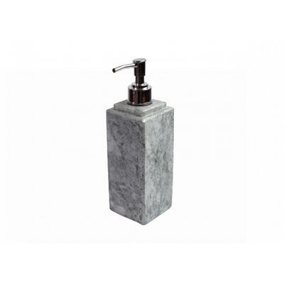 Porta Sabonete Líquido Dispenser em Pedra Sabão Prata 22x7cm