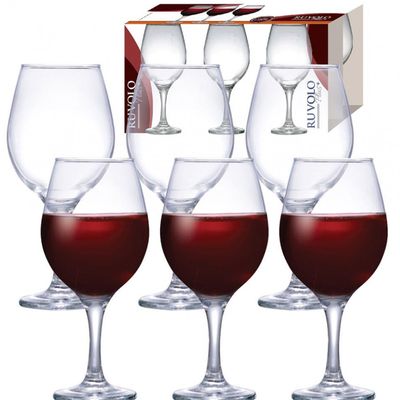 Conjunto de Taças para Vinho Tinto One Bordeaux 600 ml 6 Peças Ruvolo Transparente