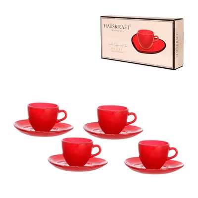 Jogo de Xícaras para Café Hauskraft Heart em Vidro 85 ml 4 Peças n/a