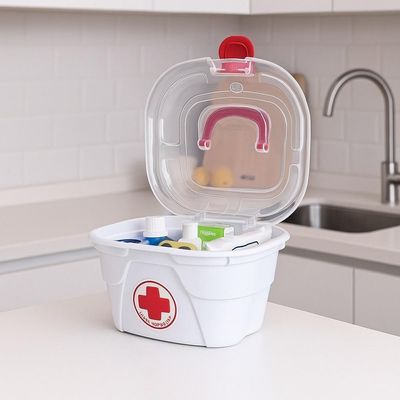 Maleta Primeiros Socorros Caixa Organizador Remedios Porta Medicamentos Com Alca Curativo Enfermagem