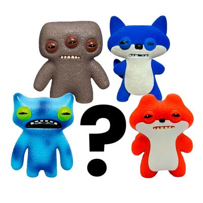Kit com 5 Mini Bonecos Fuggler 6cm Marrom,Tie-Dye, Azul,Verm