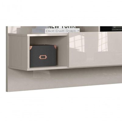 Painel Para Tv Intense Off White Com Damasco - Lukaliam Móveis