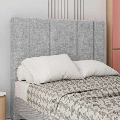 Cabeceira Estofada Queen 160 Cm Rubi Linho Cinza