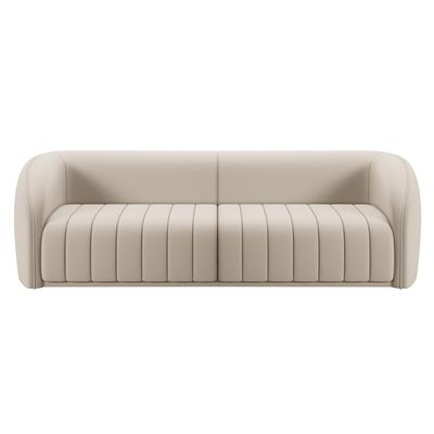 Sofá Decorativo Sala de Estar 332cm Adam 4 Lugares Veludo Bege G45 - Gran Belo