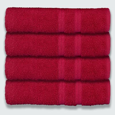 Kit 4 Toalhas de Banho 430g/m² Grande Super Grossa 80x150cm Itália Soft Cereja