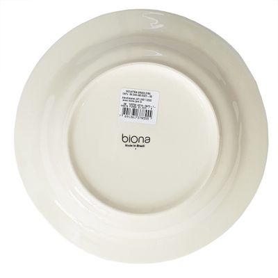 Prato Fundo de Cerâmica Donna Sossego 21,5cm 12 Unidades - Biona 1357415129