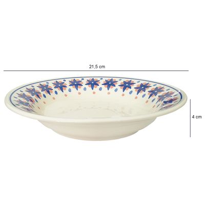 Prato Fundo de Cerâmica Donna Sossego 21,5cm 12 Unidades - Biona 1357415129