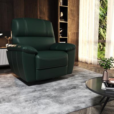 Poltrona do Papai Reclinável Elétrica Armênia Power Touch Verde Couro - Gran Belo