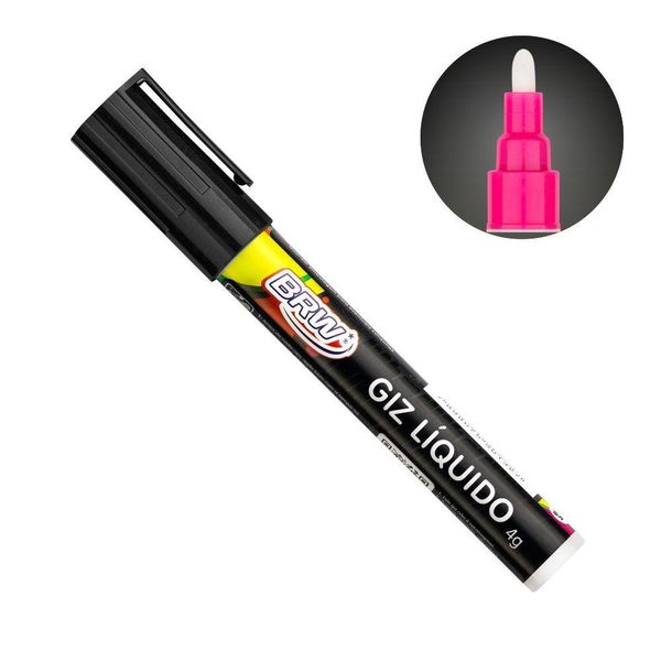 Caneta Giz Líquido 6mm 4g Evoke Brw Preto