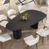 Mesa De Jantar Orgânica Breeze 2,20 X 1,20m 8 Lugares Lâmina Natural De Madeira Preto