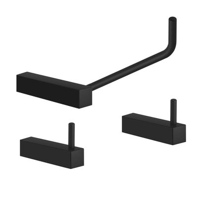 Kit Acessórios Para Banheiro Preto Fosco 3 Peças 2020tr