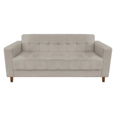 Sofá 03 Lugares Arezzo Suede Marrom Castanho