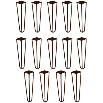 Kit 14 Pés de Metal 30 CM Hairpin Legs Mesa de Canto Rack e Puffs Bronze