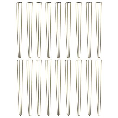 Kit 16 Pés de Metal 90 CM Hairpin Legs Aparador e Mesa de Canto Dourado