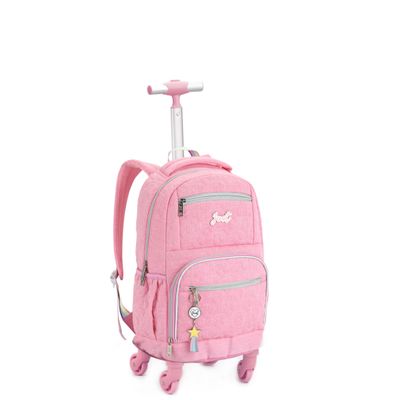 Kit Mochila  Estojo e Lancheira Just Glitter Estrela Cadente Rosa
