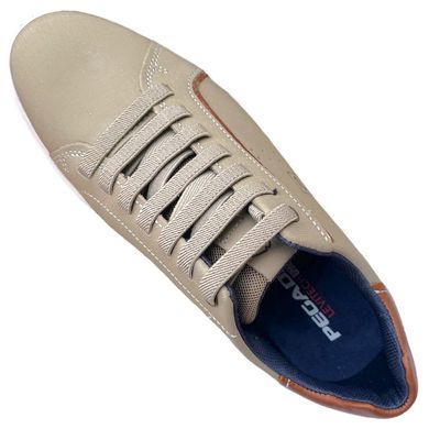 Sapatênis Masculino Pegada Couro Bege Areia 111901-08 38 / Bege