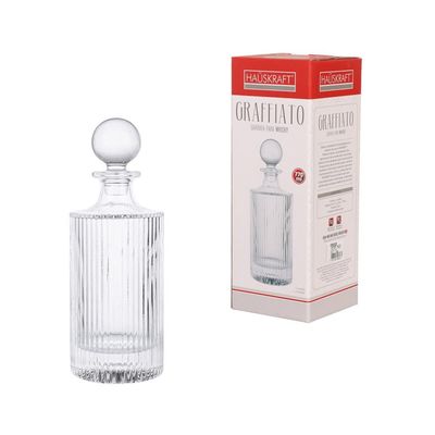 Garrafa para Whisky Graffiato em Vidro 770ml Hauskraft Transparente