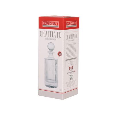 Garrafa para Whisky Graffiato em Vidro 770ml Hauskraft Transparente