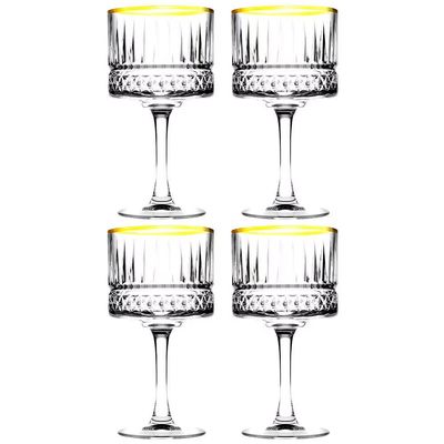 Conjunto de Taças p/ Coquetel Elysia Gold Vidro 500ml 04 Peças Pasabahce Transparente
