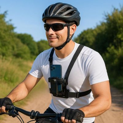 Suporte Peitoral Ajustável Para Celular e Câmeras Giratório